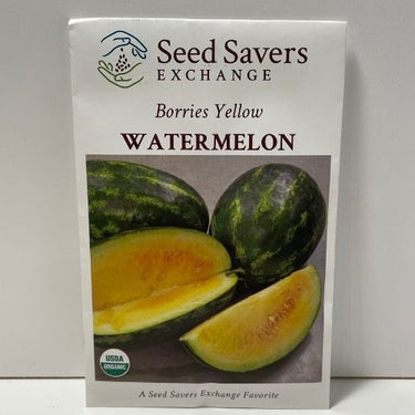 Organic Borrie's Yellow Watermelon Heirloom Open Pollinated Seeds